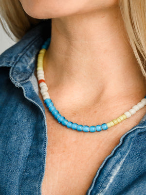African Masai and Java Glass Bead Necklace | radiant malas | handmade in boulder, colorado