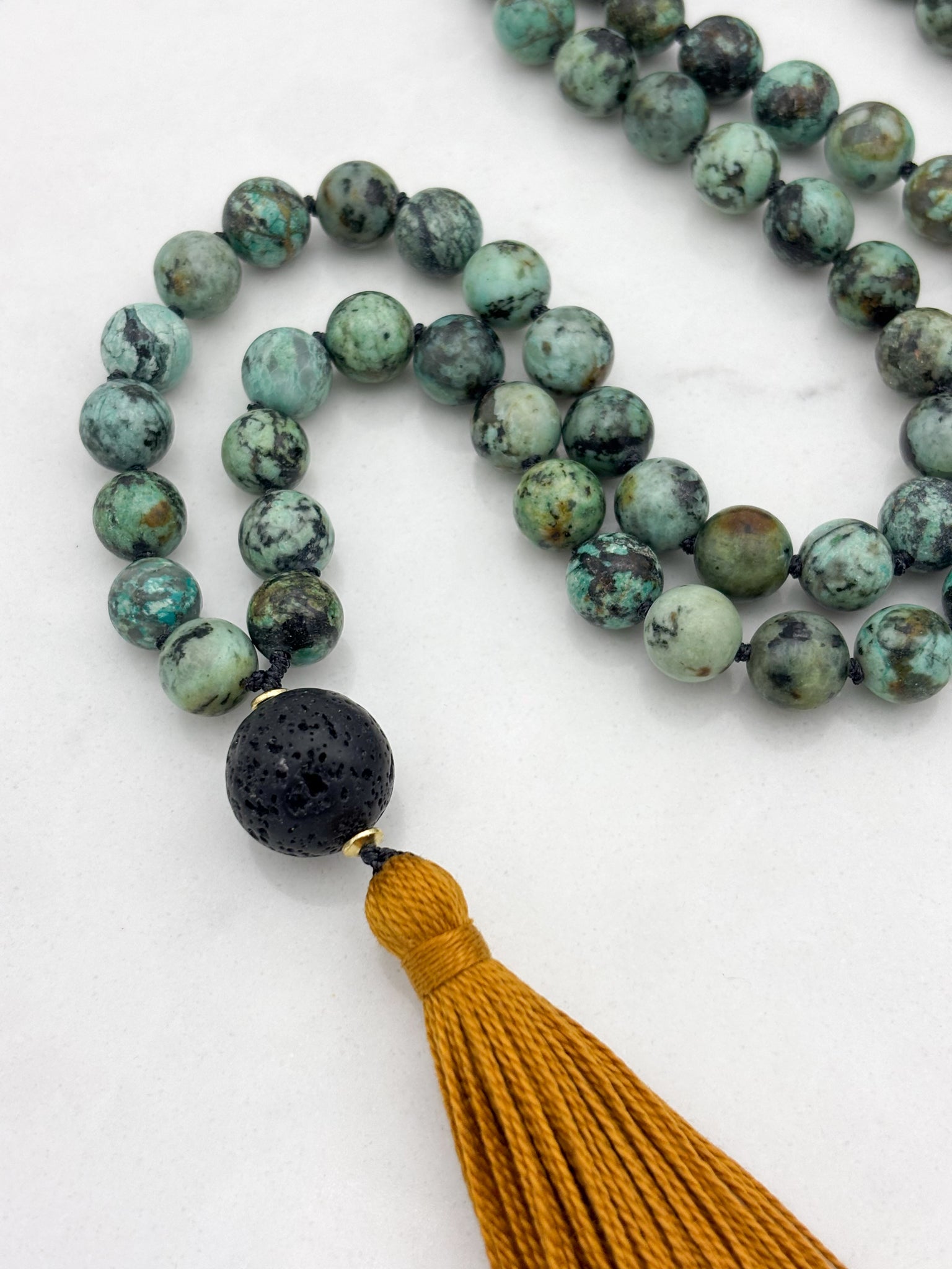 African turquoise gemstone mala | radiant malas | handmade in boulder, colorado