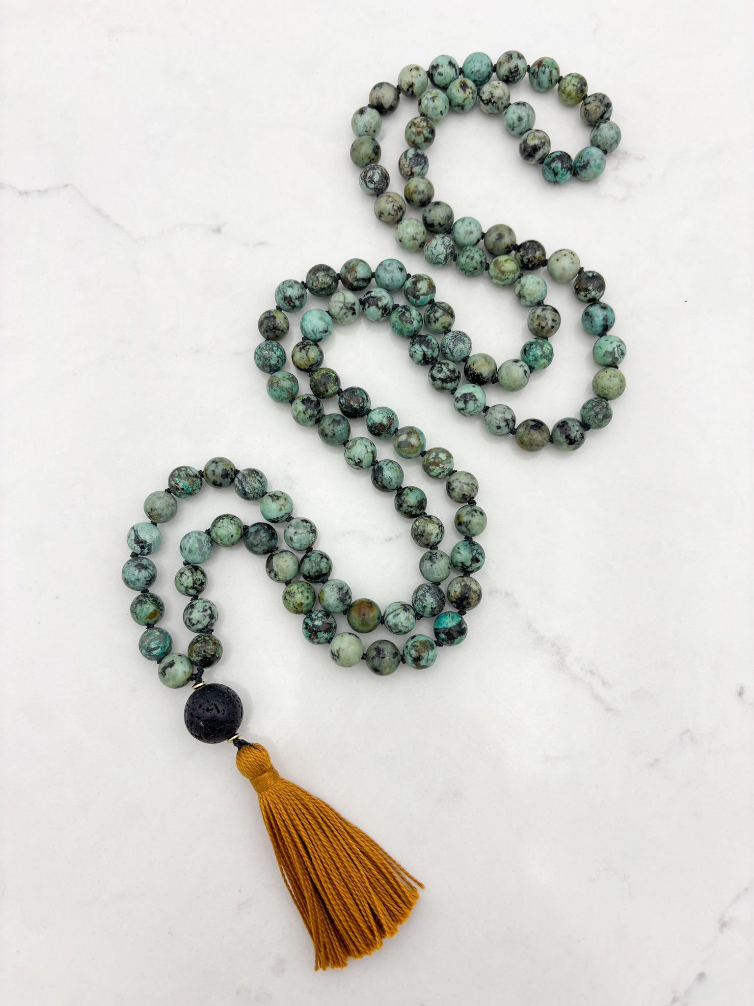 African turquoise gemstone mala | radiant malas | handmade in boulder, colorado