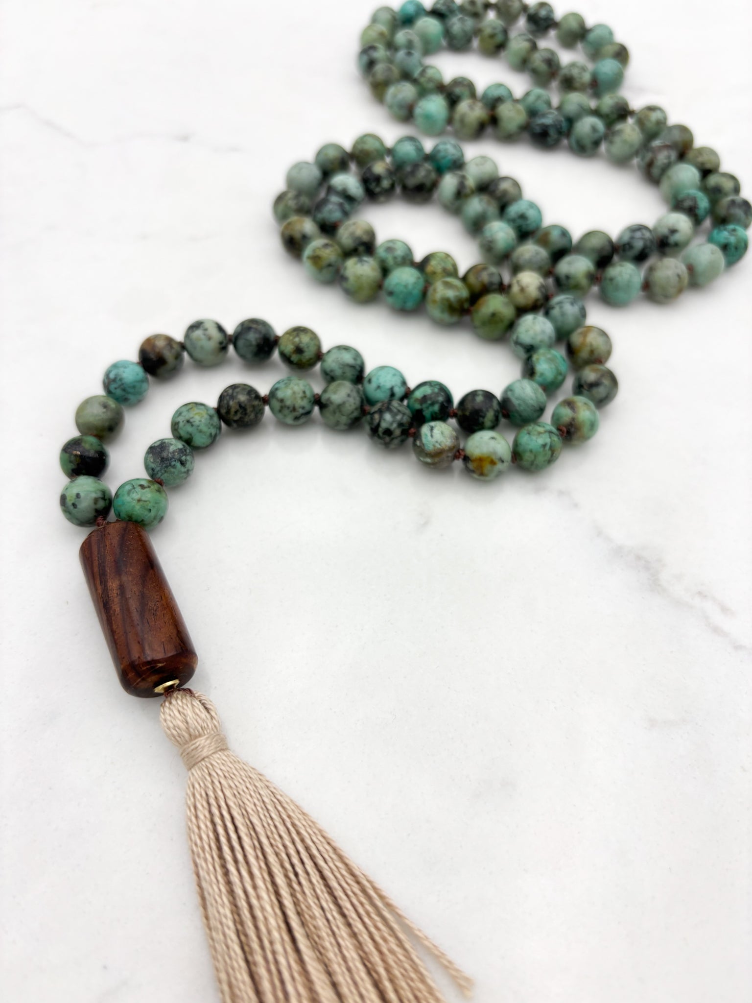 African turquoise gemstone mala | radiant malas | handmade in boulder, colorado