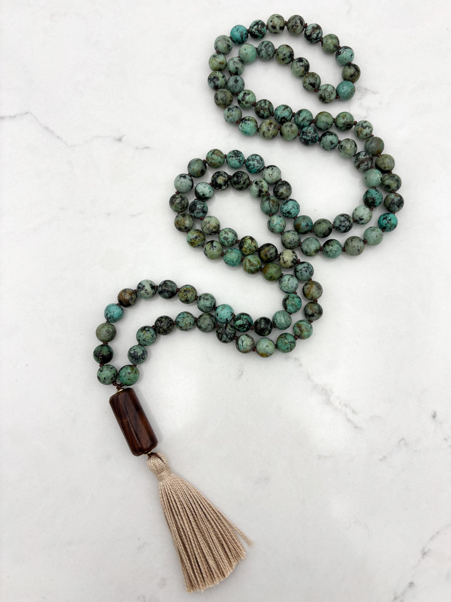 African turquoise gemstone mala | radiant malas | handmade in boulder, colorado