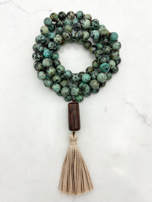 African turquoise gemstone mala | radiant malas | handmade in boulder, colorado