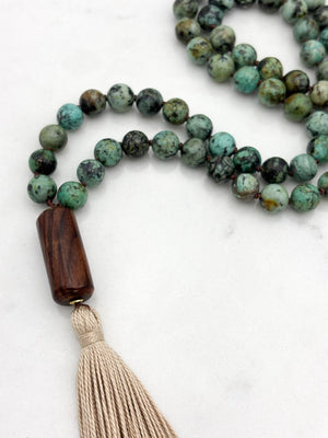 African turquoise gemstone mala | radiant malas | handmade in boulder, colorado