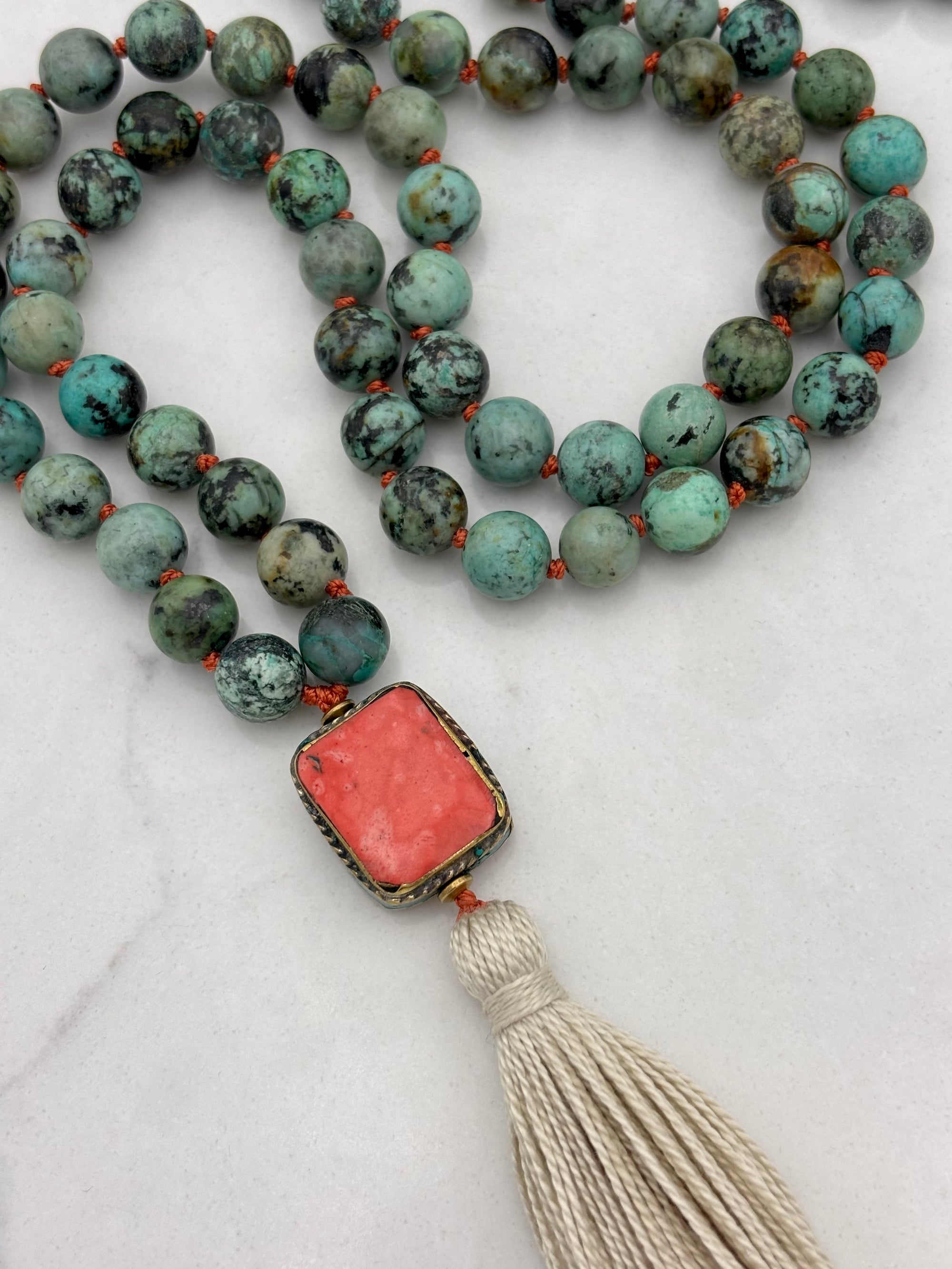 African turquoise gemstone mala | radiant malas | handmade in boulder, colorado