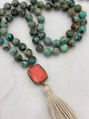 African turquoise gemstone mala | radiant malas | handmade in boulder, colorado