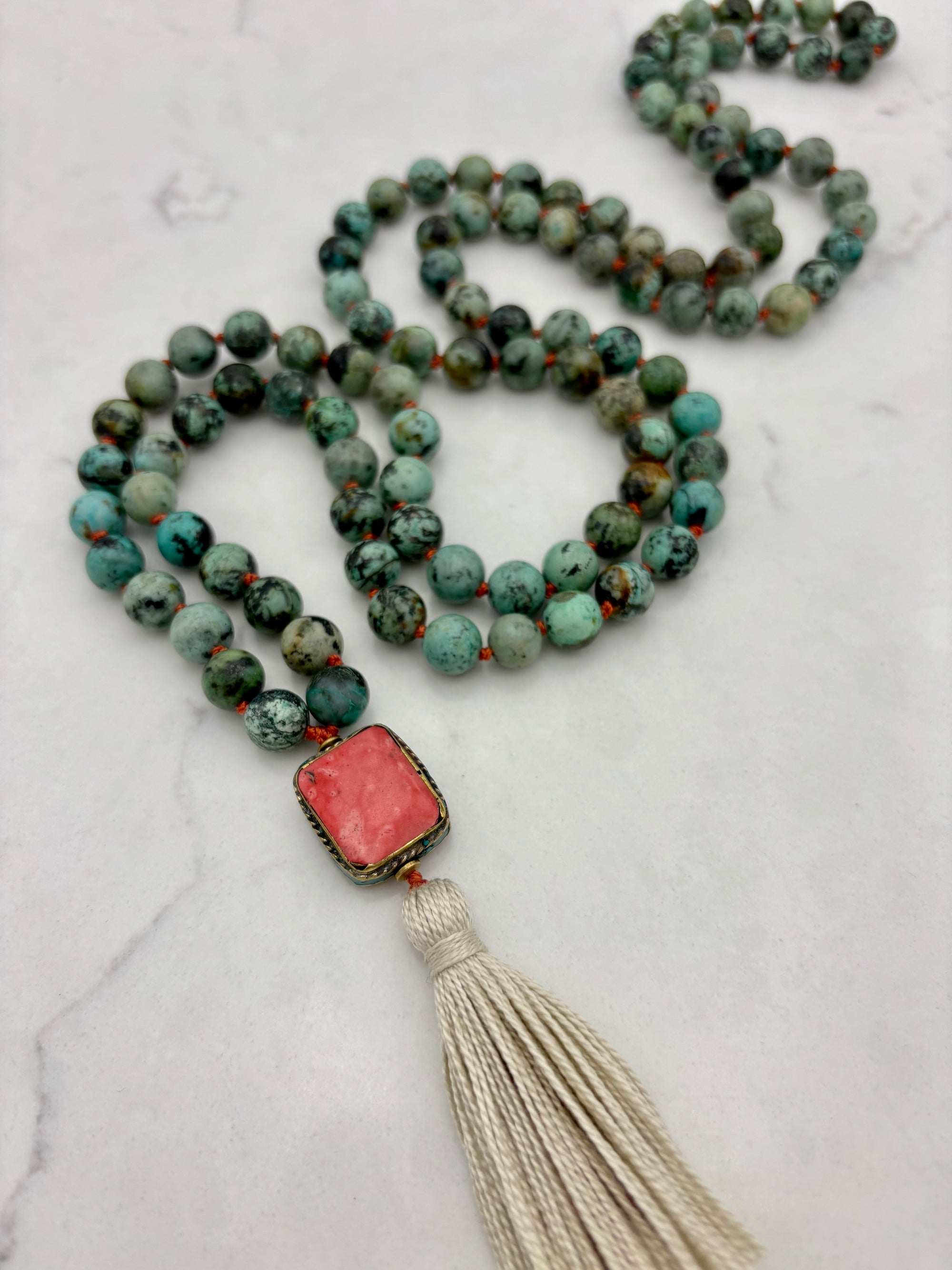 African turquoise gemstone mala | radiant malas | handmade in boulder, colorado