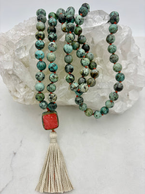 African turquoise gemstone mala | radiant malas | handmade in boulder, colorado