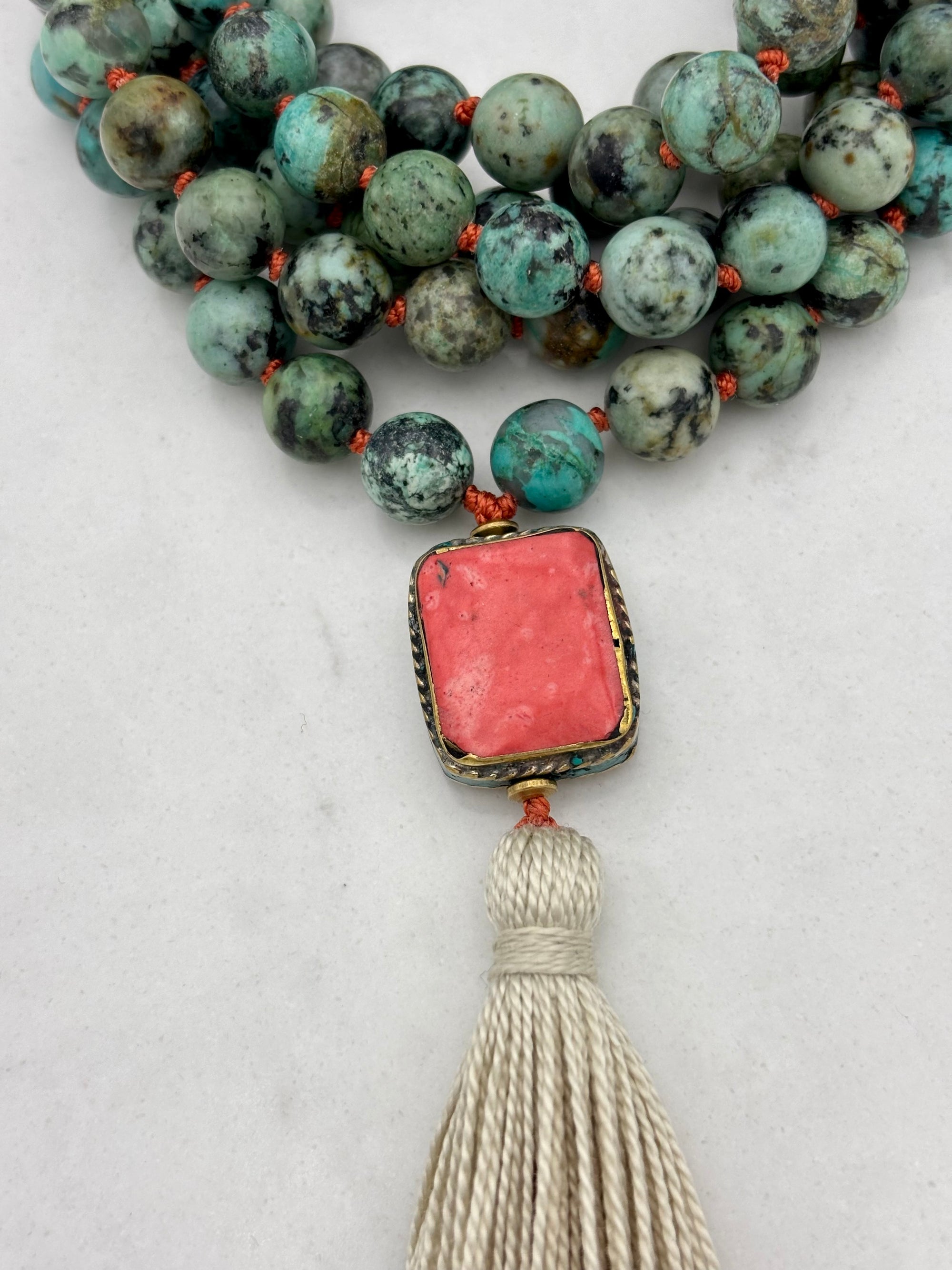 African turquoise gemstone mala | radiant malas | handmade in boulder, colorado