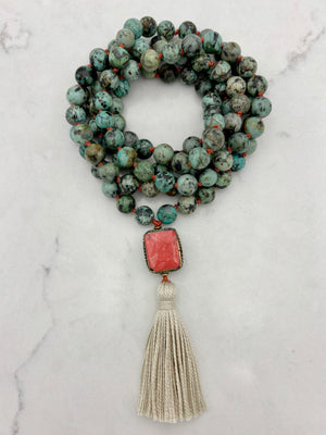 African turquoise gemstone mala | radiant malas | handmade in boulder, colorado