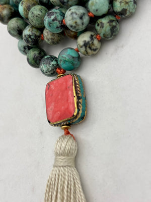 African turquoise gemstone mala | radiant malas | handmade in boulder, colorado