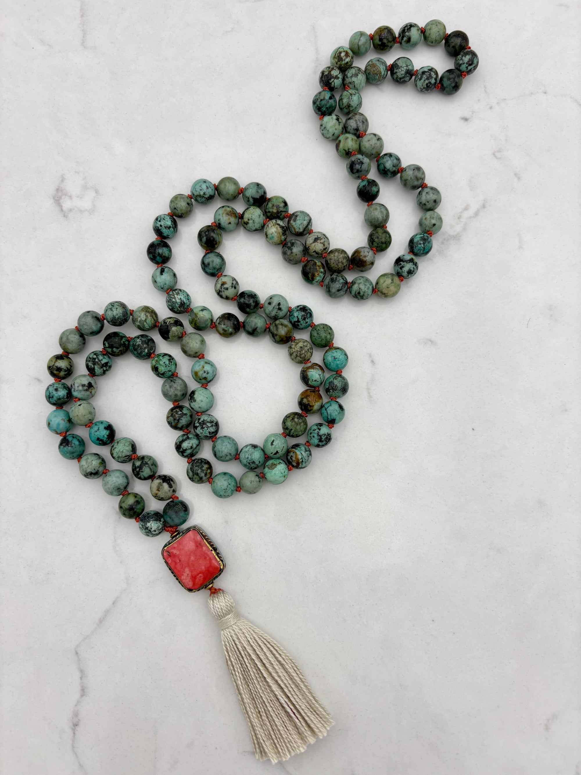 African turquoise gemstone mala | radiant malas | handmade in boulder, colorado