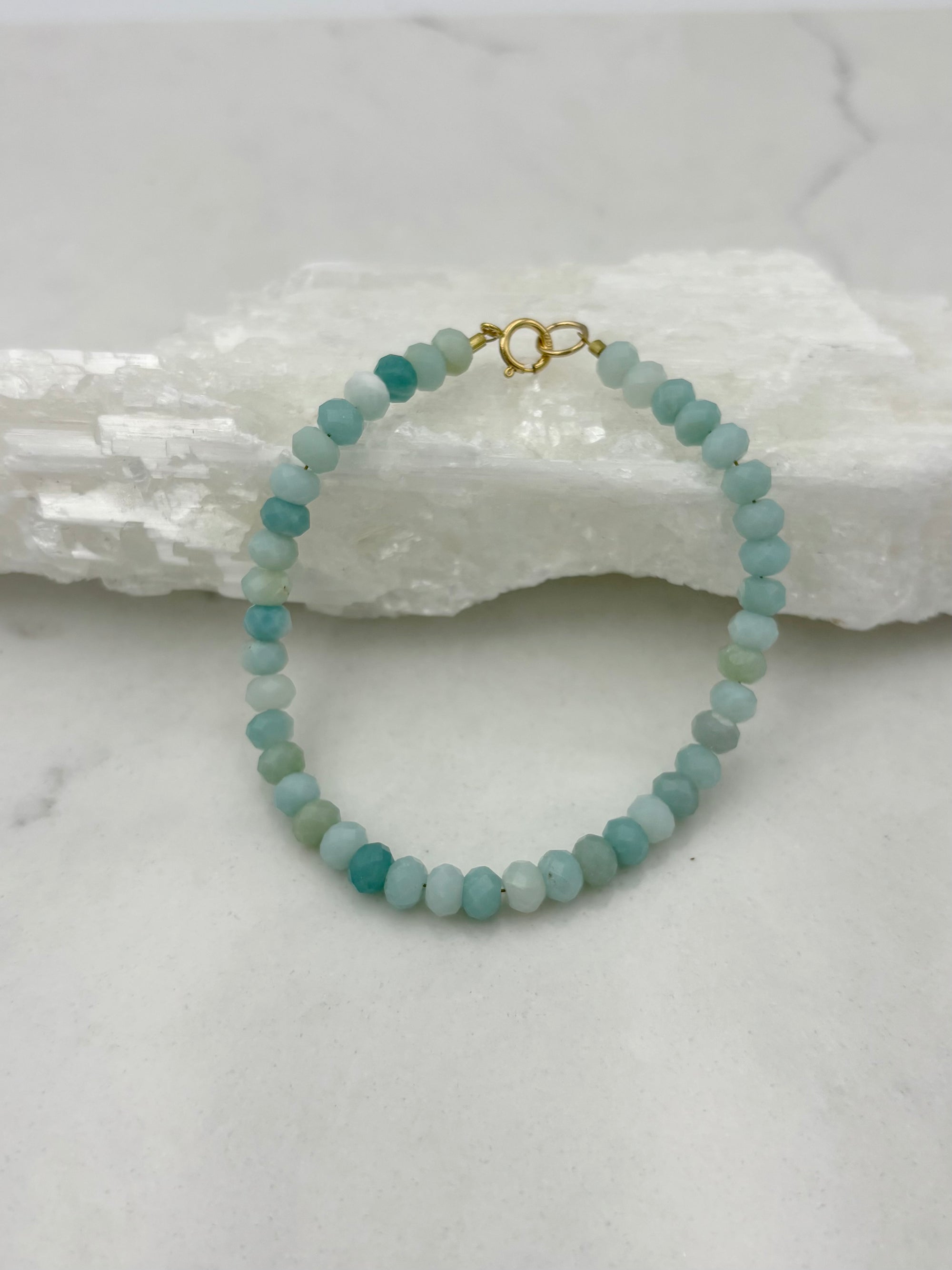 amazonite gemstone bracelet | radiant malas | handmade in boulder, colorado