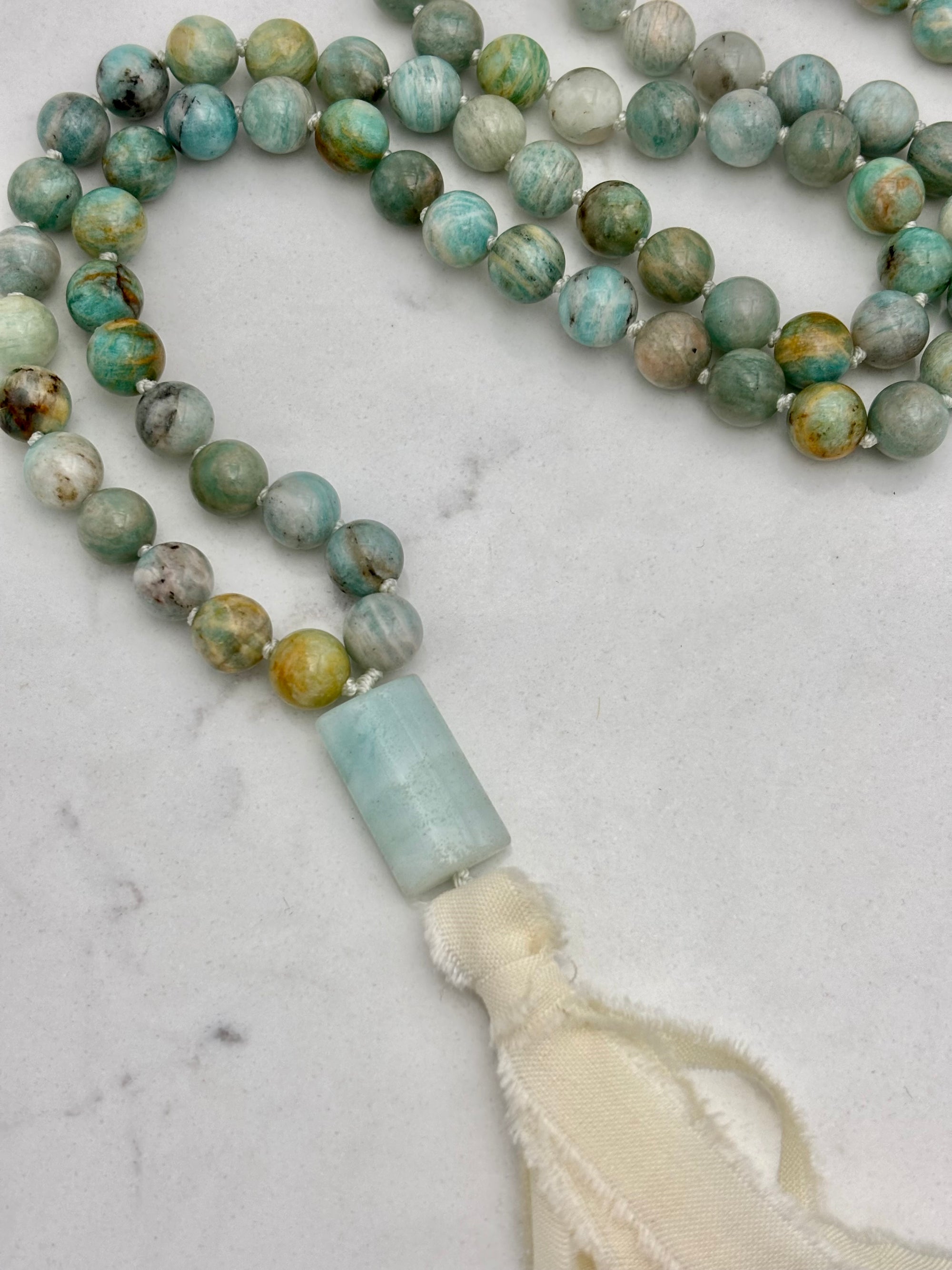 amazonite gemstone mala | radiant malas | handmade in boulder, colorado