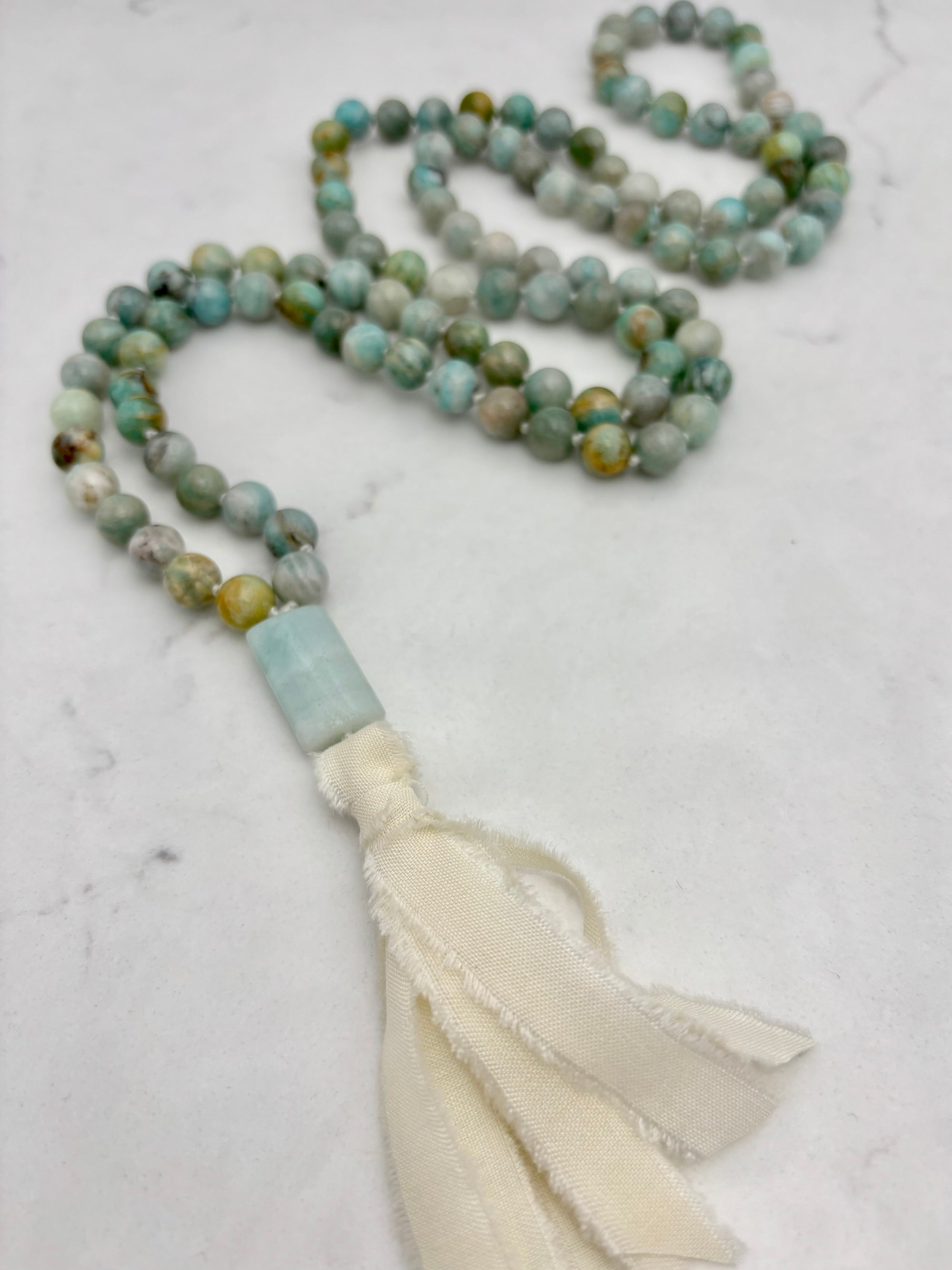 amazonite gemstone mala | radiant malas | handmade in boulder, colorado