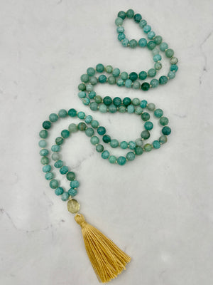 amazonite gemstone mala necklace | radiant malas | handmade in boulder, colorado