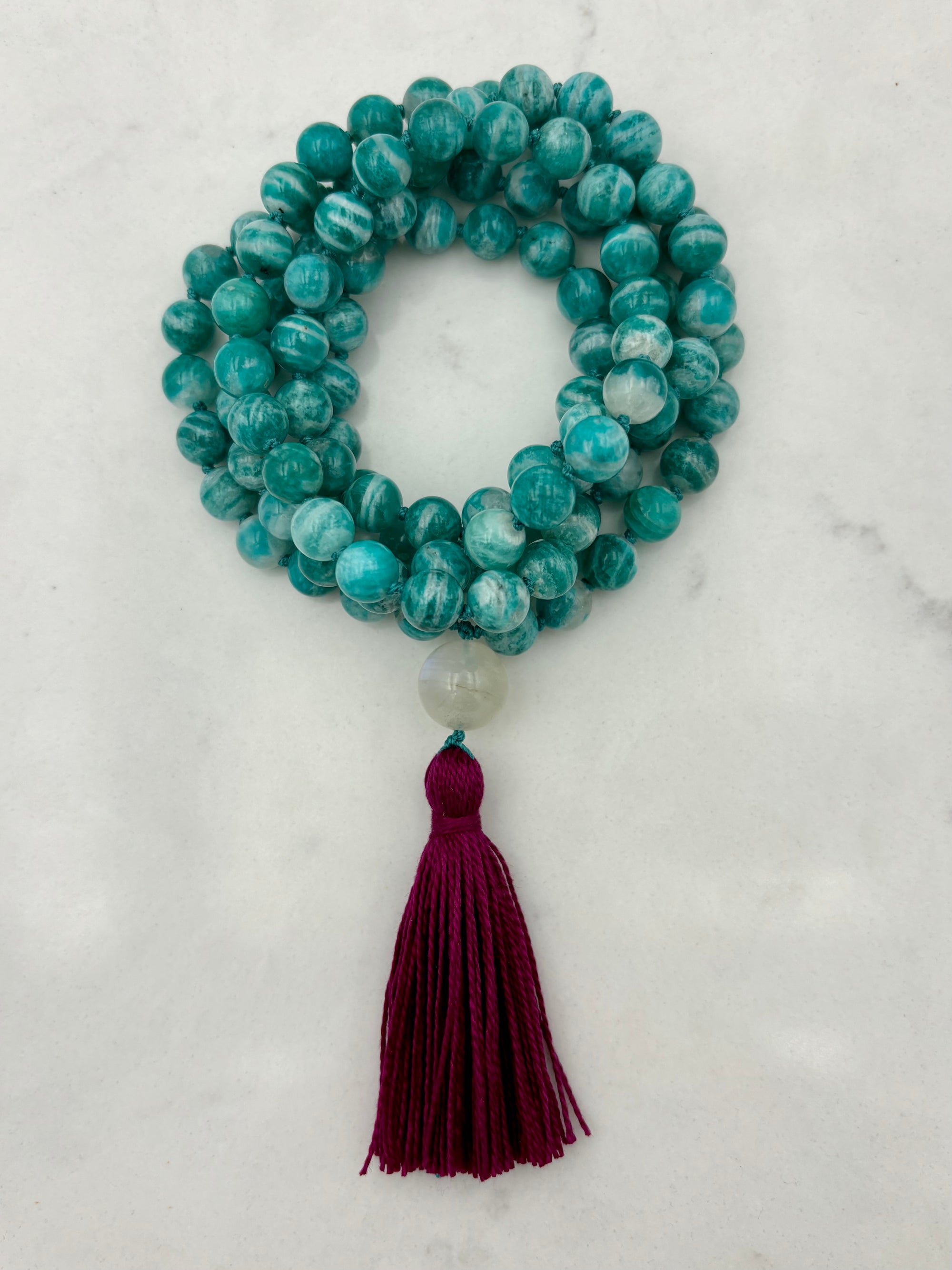 amazonite gemstone mala | radiant malas | handmade in boulder, colorado