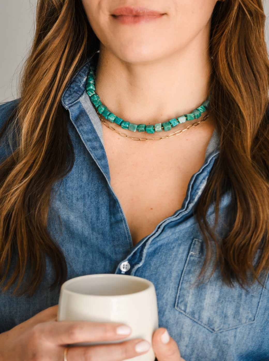 Amazonite Knotted Gemstone Necklace