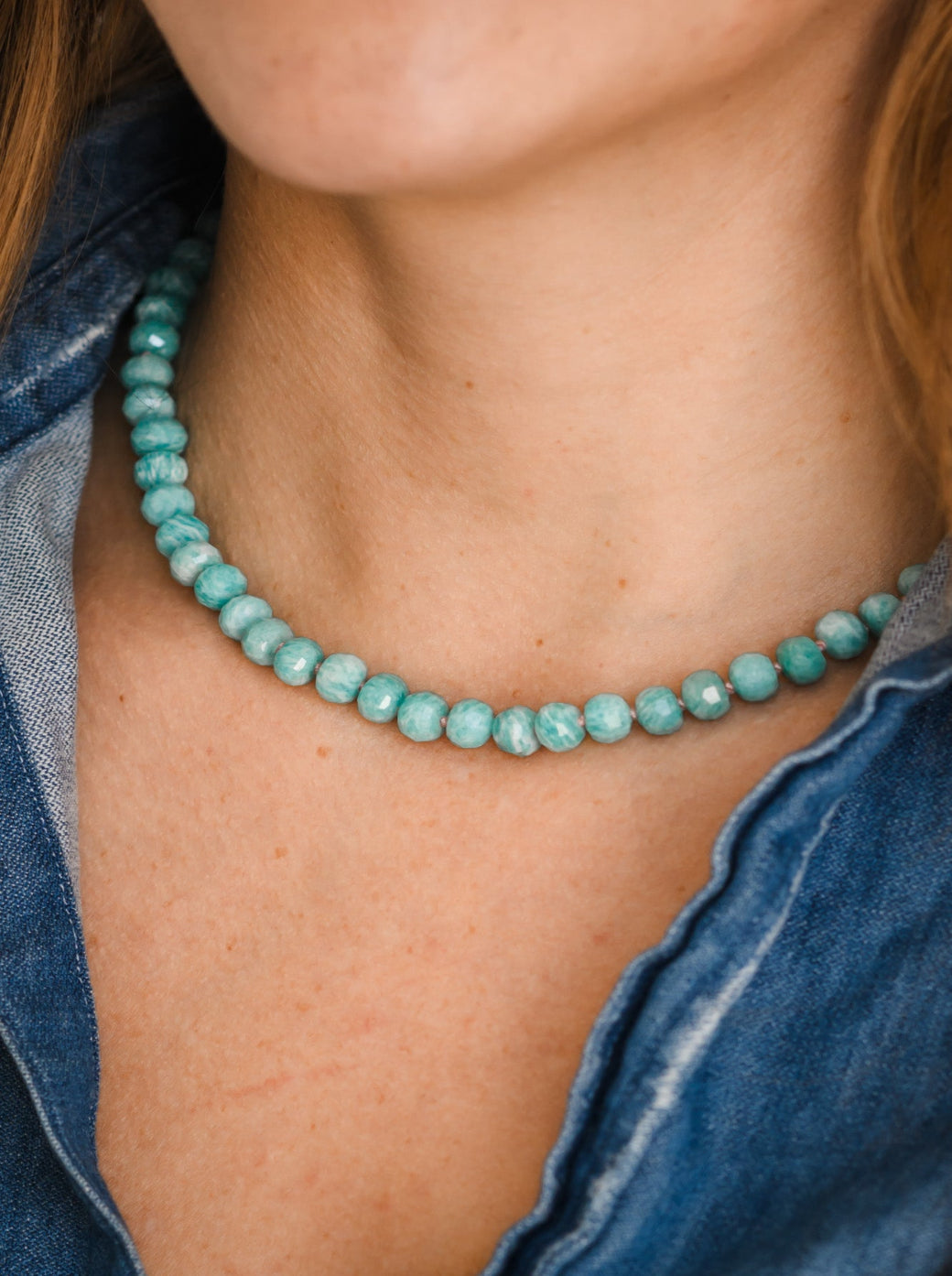 amazonite knotted gemstone necklace | radiant malas | handmade in boulder, colorado