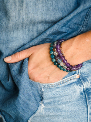fluorite gemstone bracelet | radiant malas | handmade in boulder, colorado