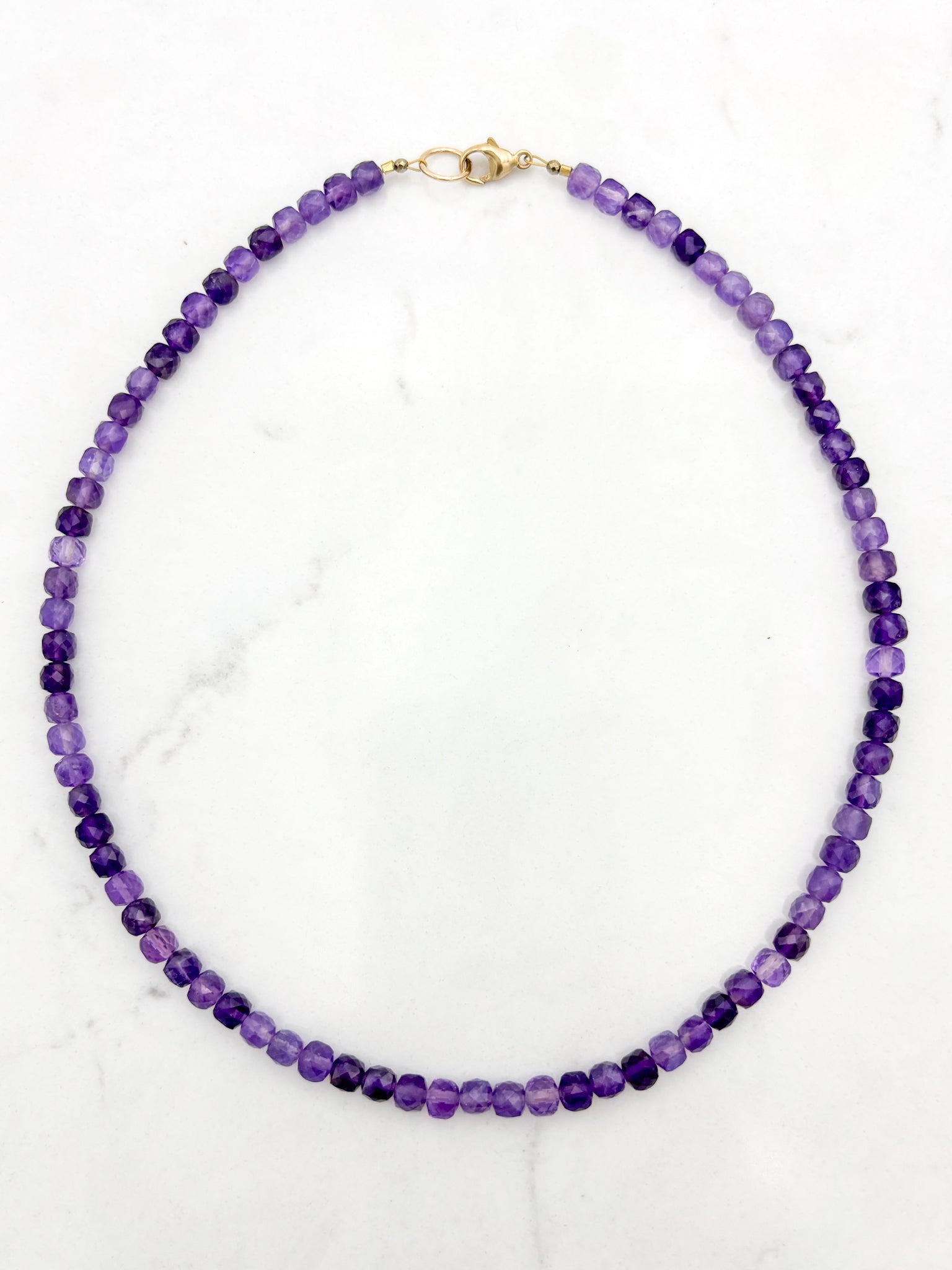 amethyst cubed gemstone necklace | radiant malas | handmade in boulder, colorado