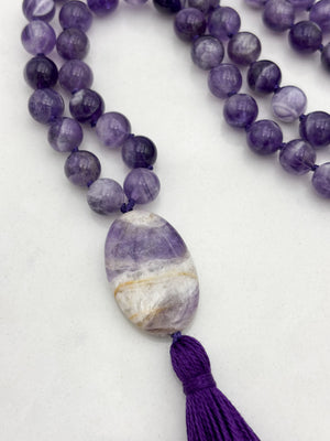 amethyst gemstone mala necklace | radiant malas | handmade in boulder, colorado