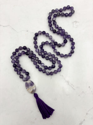 amethyst gemstone mala necklace | radiant malas | handmade in boulder, colorado