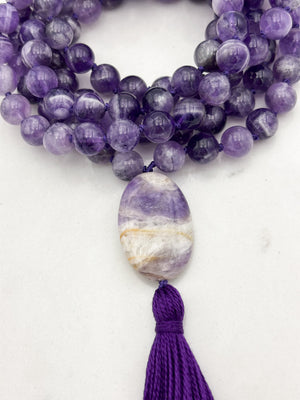 amethyst gemstone mala necklace | radiant malas | handmade in boulder, colorado