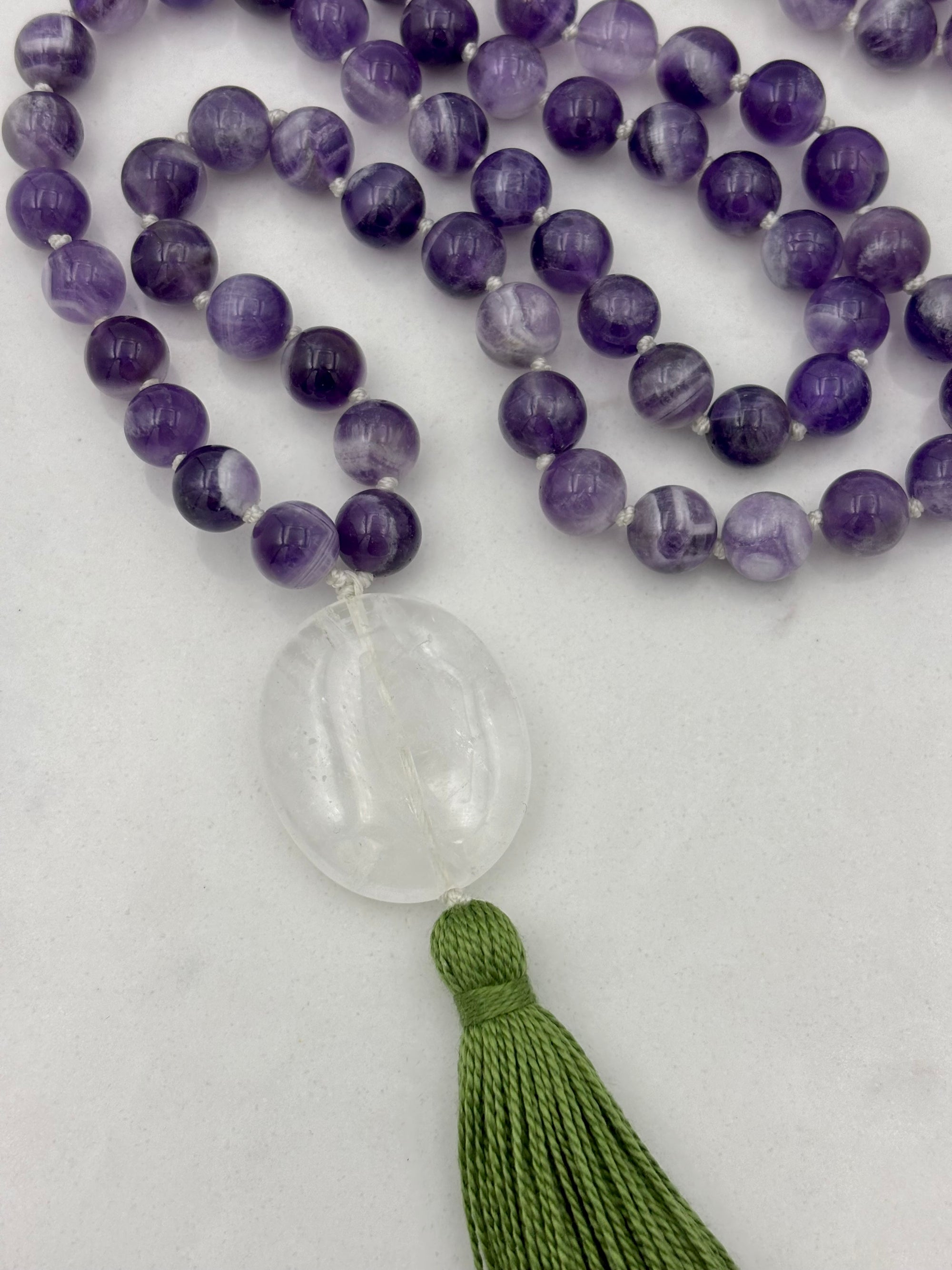 amethyst gemstone mala necklace | radiant malas | handmade in boulder, colorado