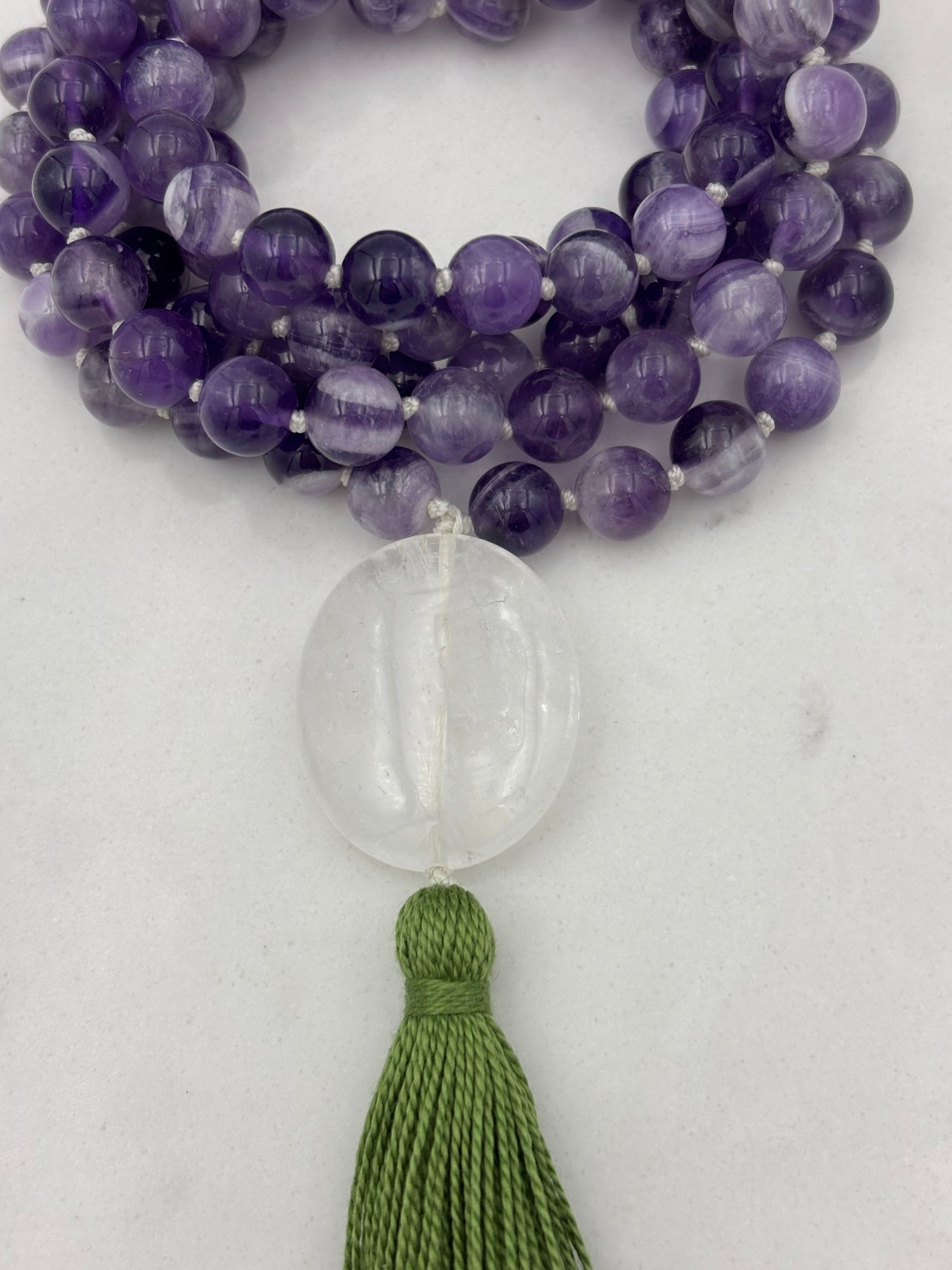 amethyst gemstone mala necklace | radiant malas | handmade in boulder, colorado