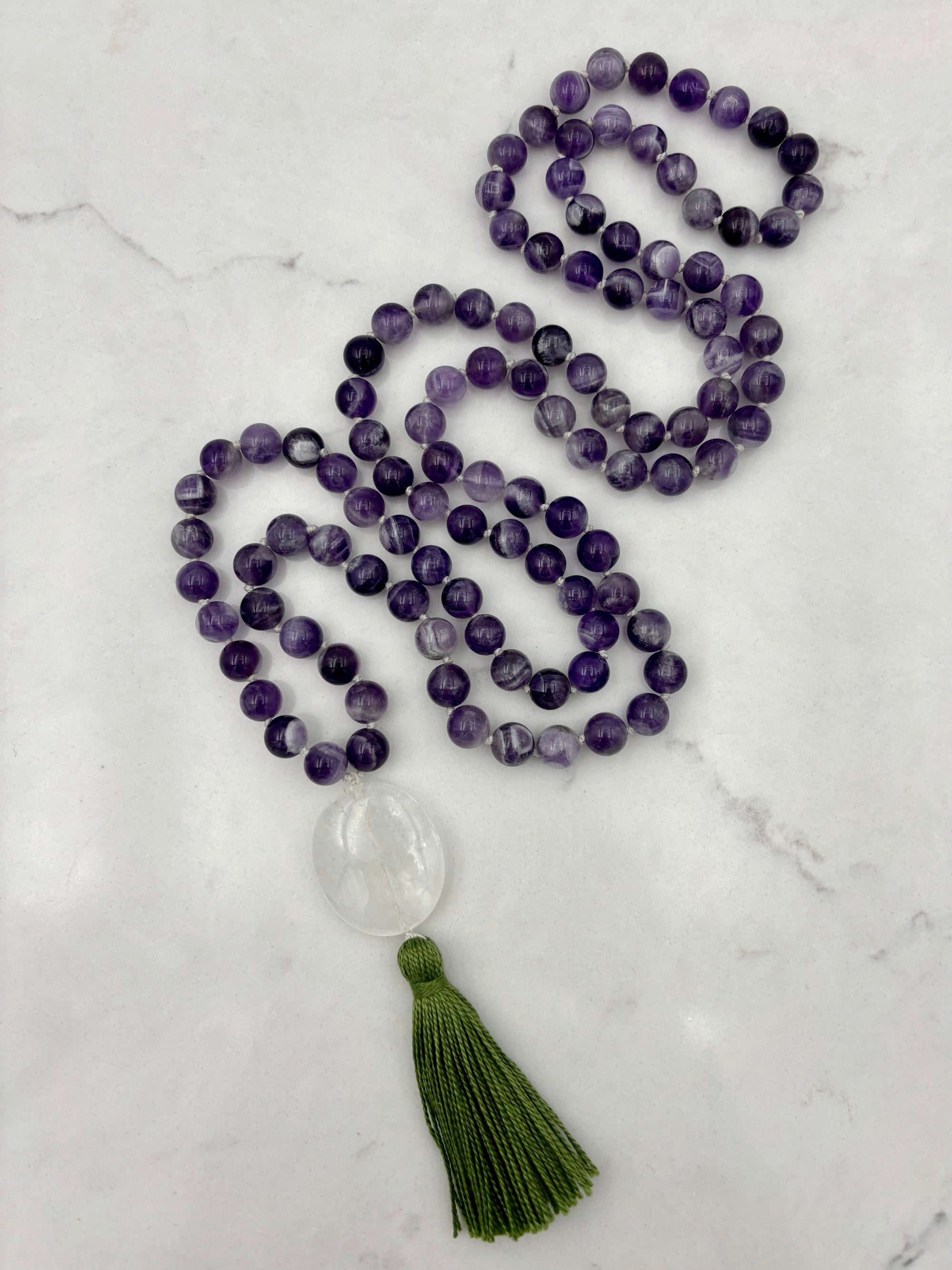 amethyst gemstone mala necklace | radiant malas | handmade in boulder, colorado