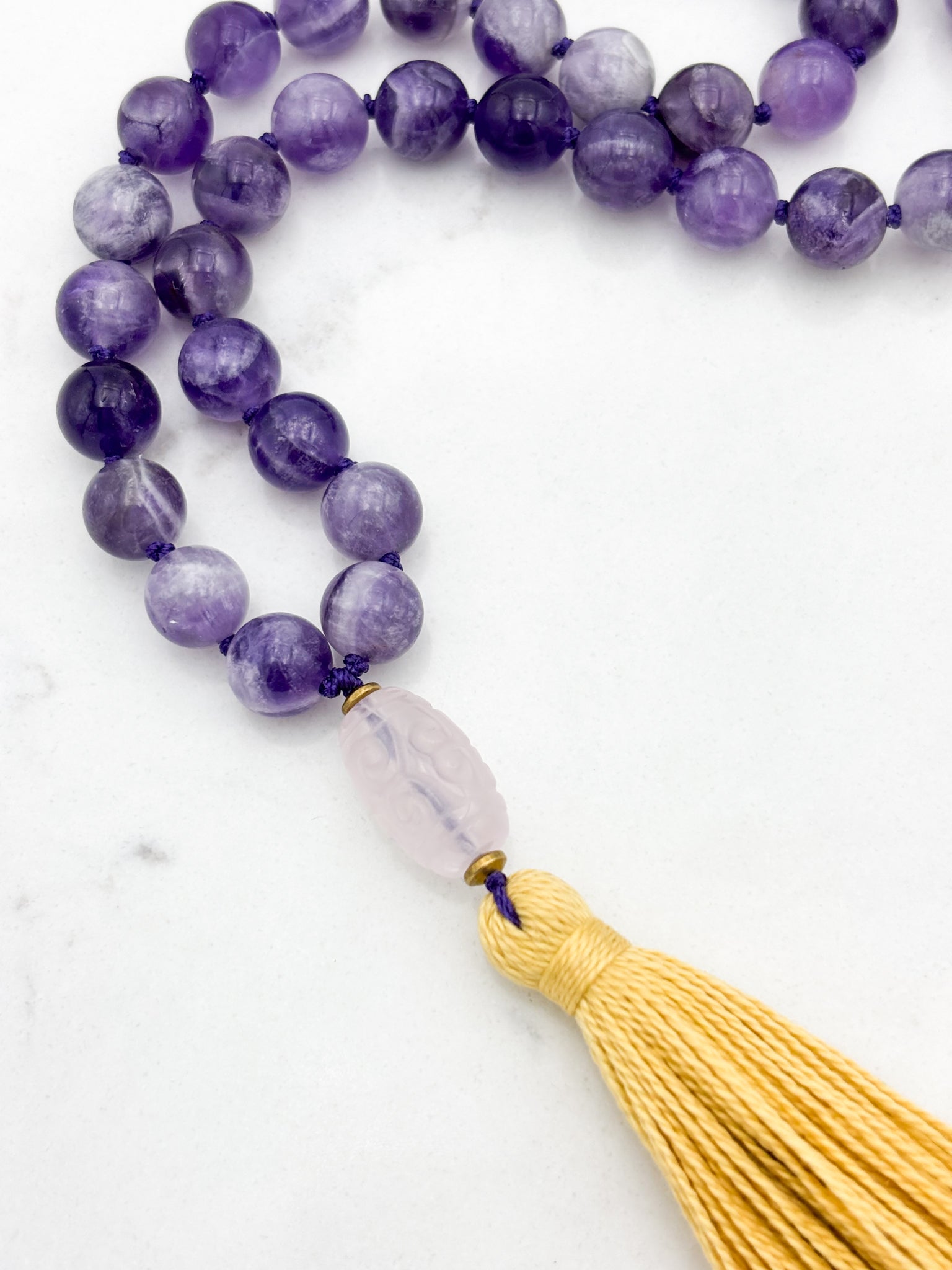 amethyst gemstone mala | radiant malas | hande made in boulder, colorado