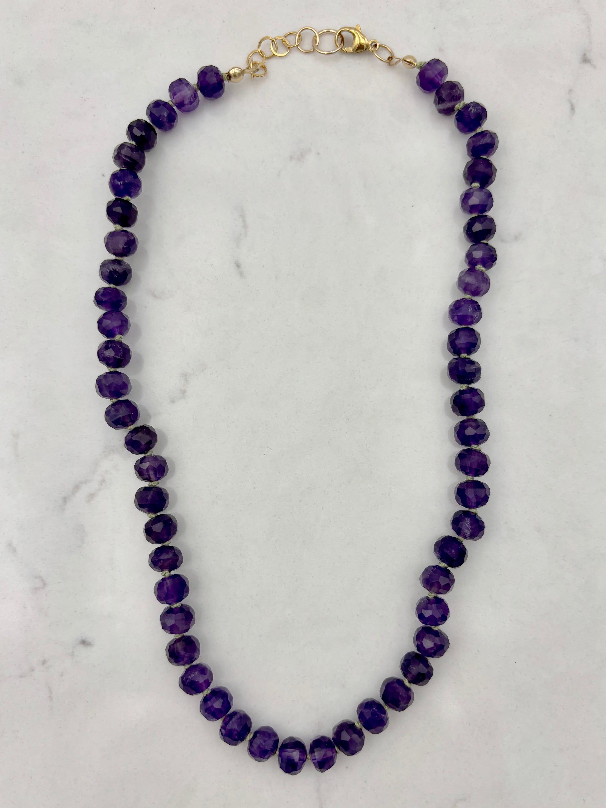 amethyst knotted gemstone necklace | radiant malas | handmade in boulder, colorado