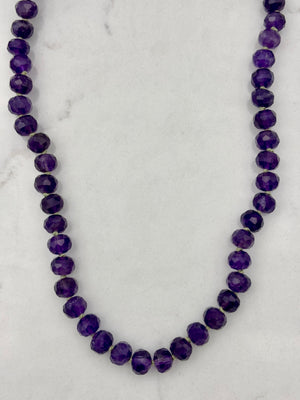 amethyst knotted gemstone necklace | radiant malas | handmade in boulder, colorado