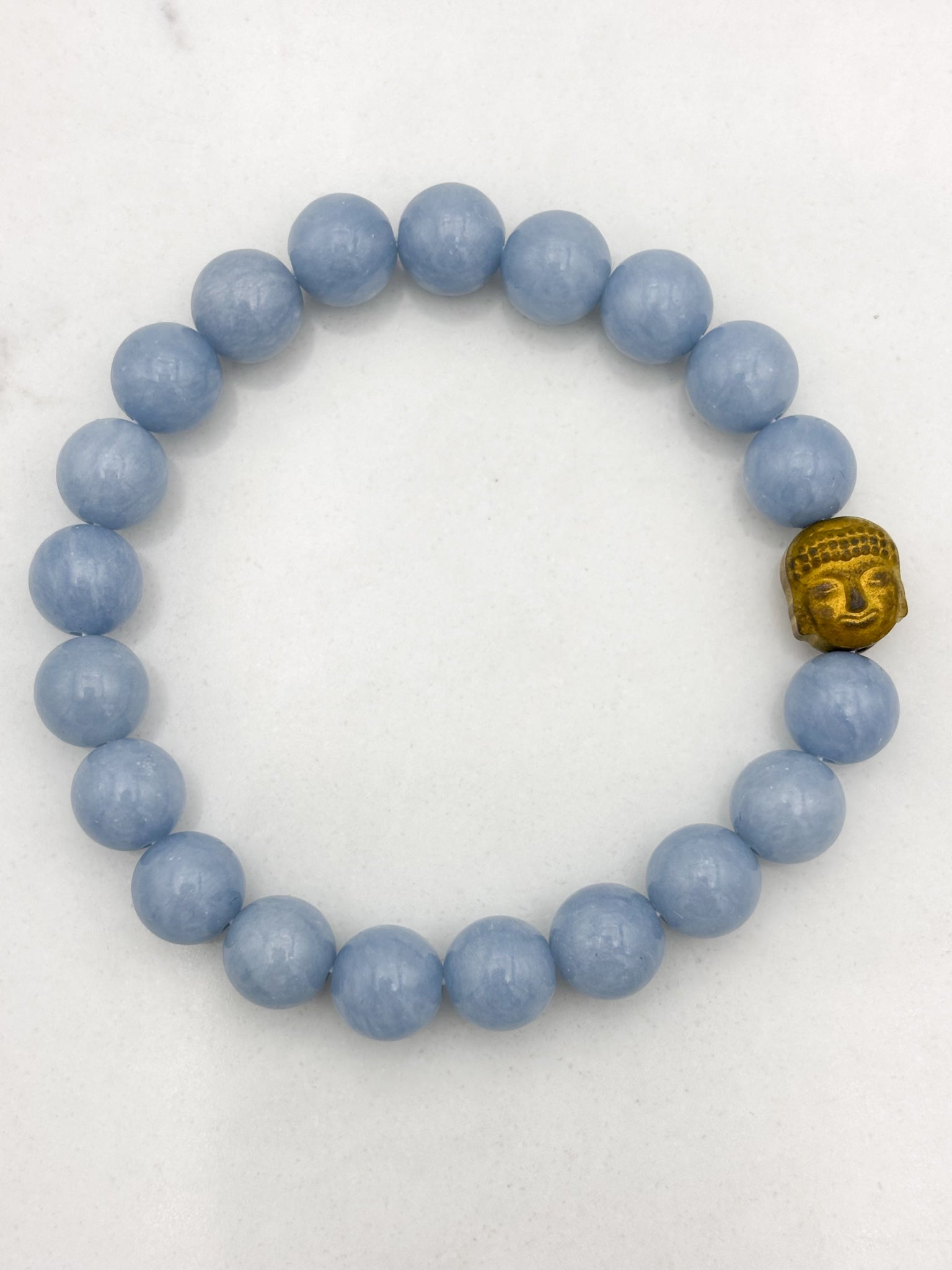 angelite gemstone bracelet | radiant malas | handmade in boulder, colorado