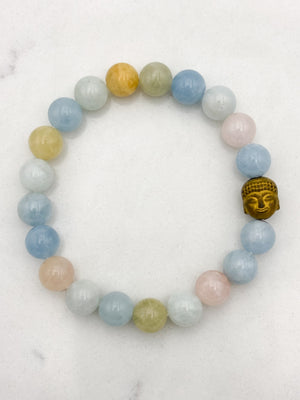 aquamarine gemstone bracelet | radiant malas | handmade in boulder, colorado
