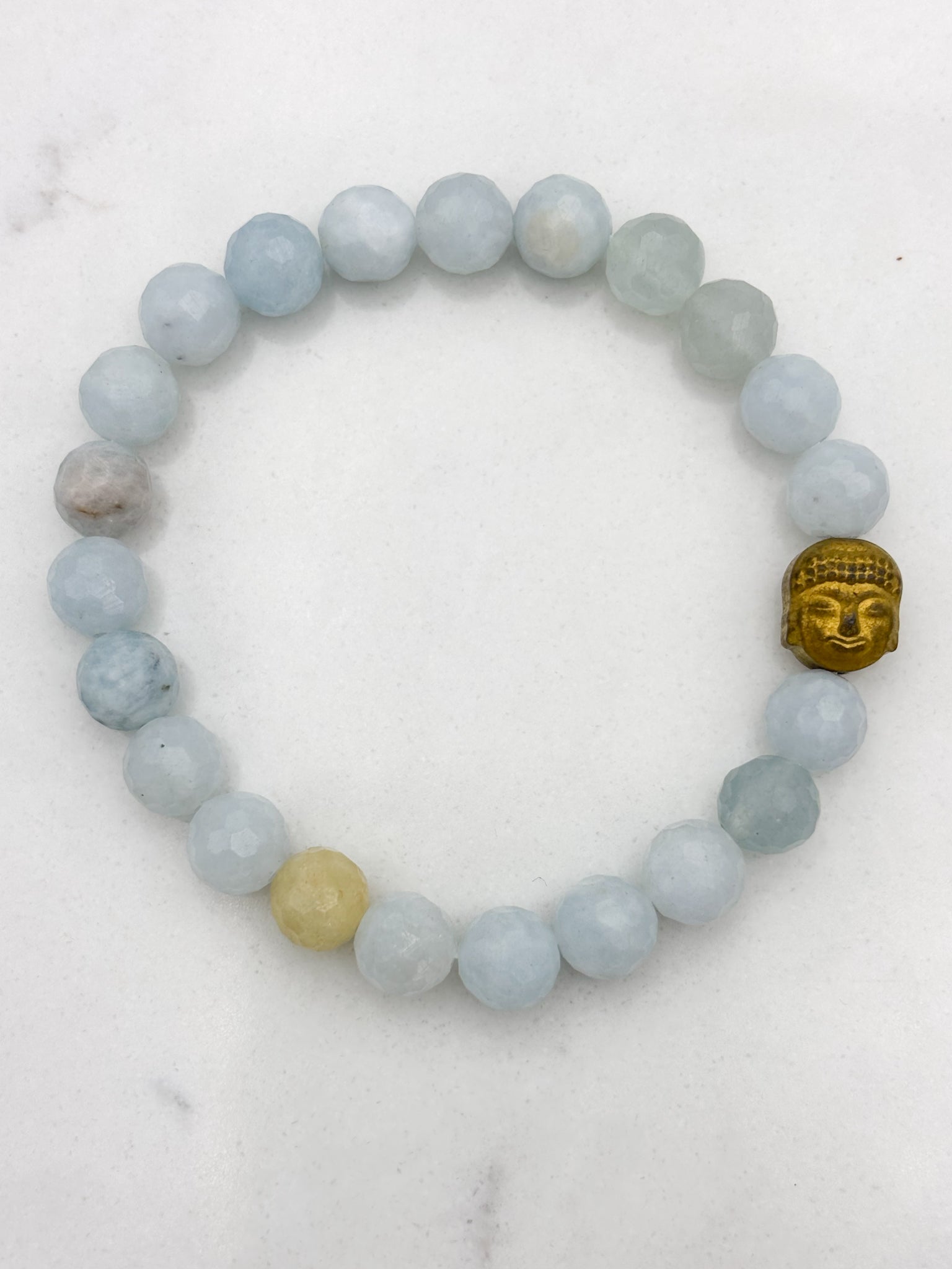 aquamarine gemstone bracelet | radiant malas | handmade in boulder, colorado