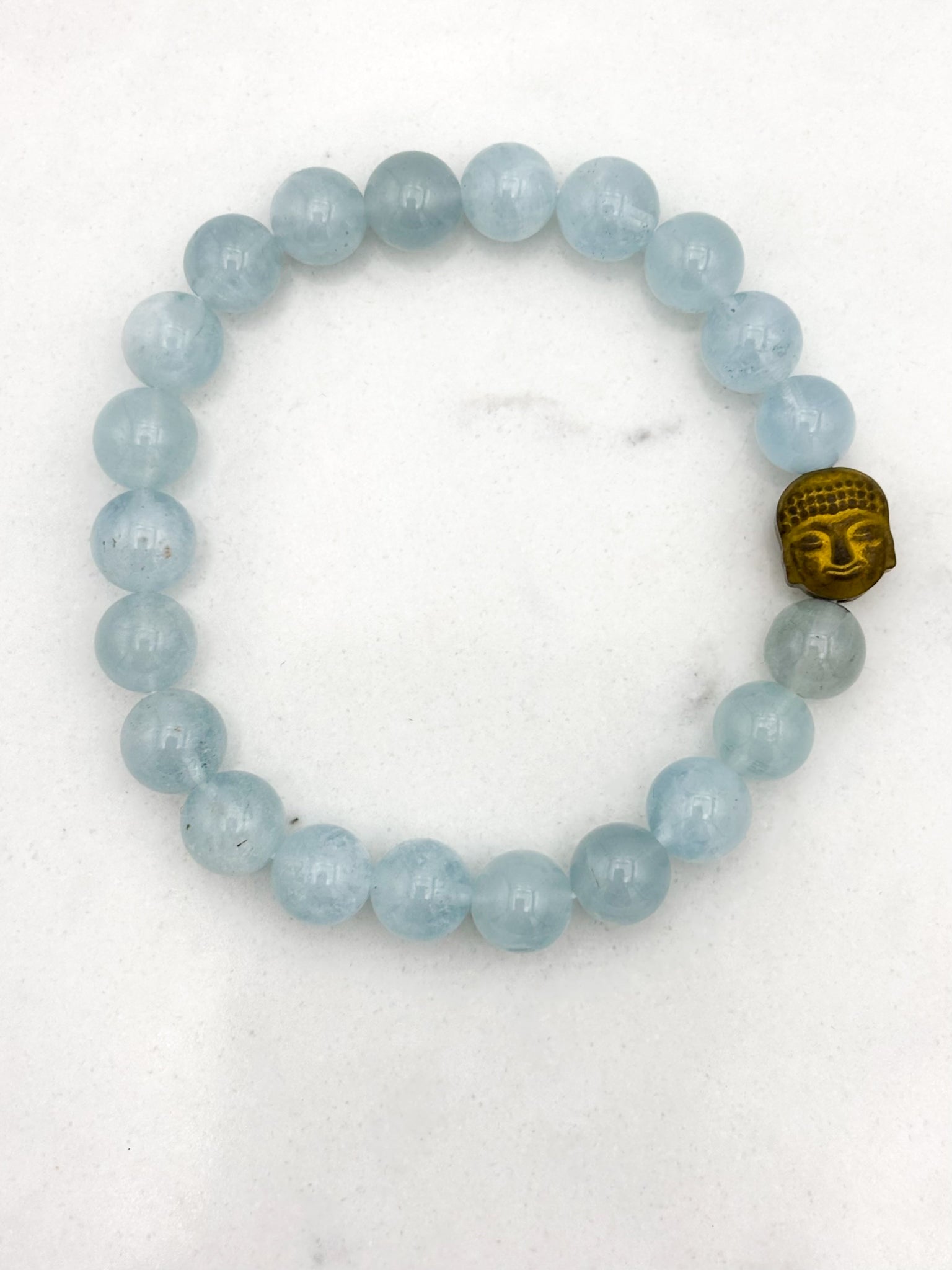 aquamarine gemstone bracelet | radiant malas | handmade in boulder, colorado
