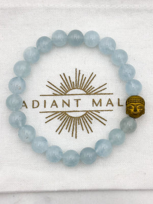 aquamarine gemstone bracelet | radiant malas | handmade in boulder, colorado