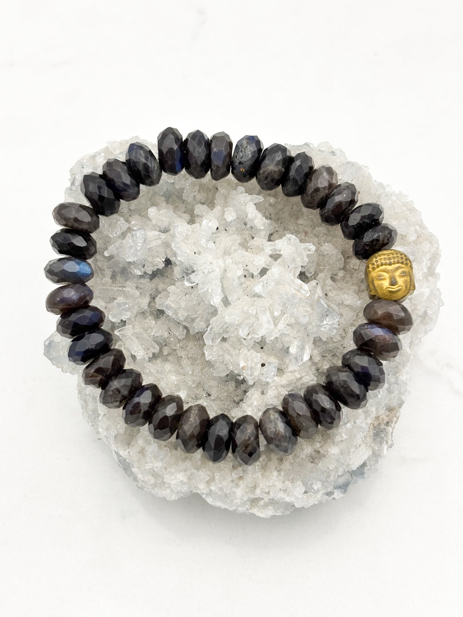black labradorite gemstone bracelet | radiant malas | handmade in boulder, colorado