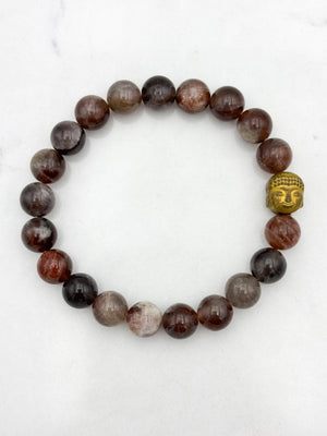 black sunstone gemstone bracelet | radiant malas | handmade in boulder, colorado