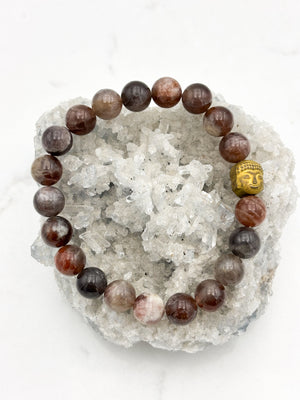 black sunstone gemstone bracelet | radiant malas | handmade in boulder, colorado