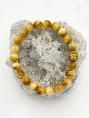 blond tiger's eye gemstone bracelet | radiant malas | handmade in boulder, colorado