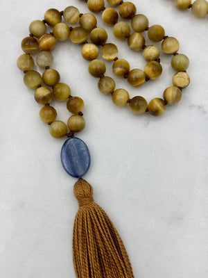 blond tiger's eye gemstone maa | radiant malas | handmade in boulder, colorado