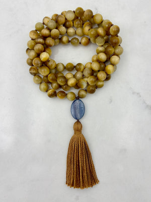 blond tiger's eye gemstone maa | radiant malas | handmade in boulder, colorado