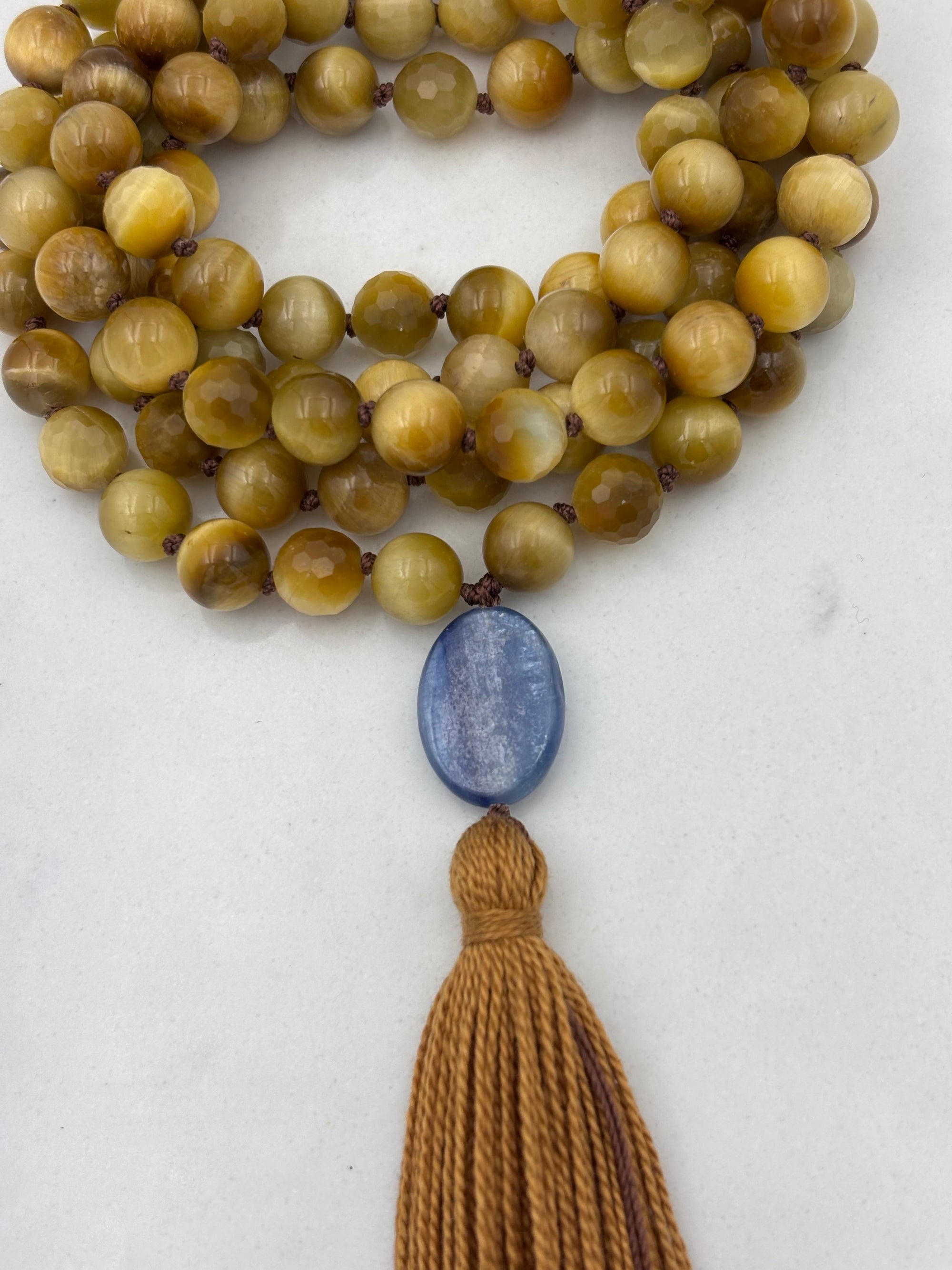 blond tiger's eye gemstone maa | radiant malas | handmade in boulder, colorado