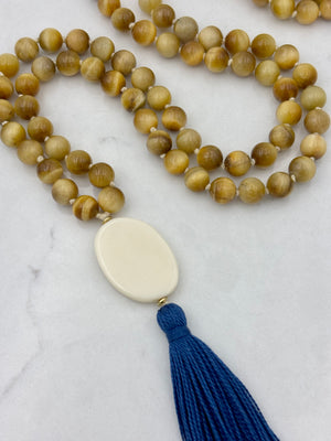 blond tiger's eye gemstone maa | radiant malas | handmade in boulder, colorado