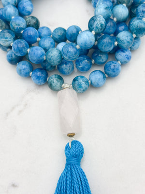 Blue Apatite Gemstone Mala
