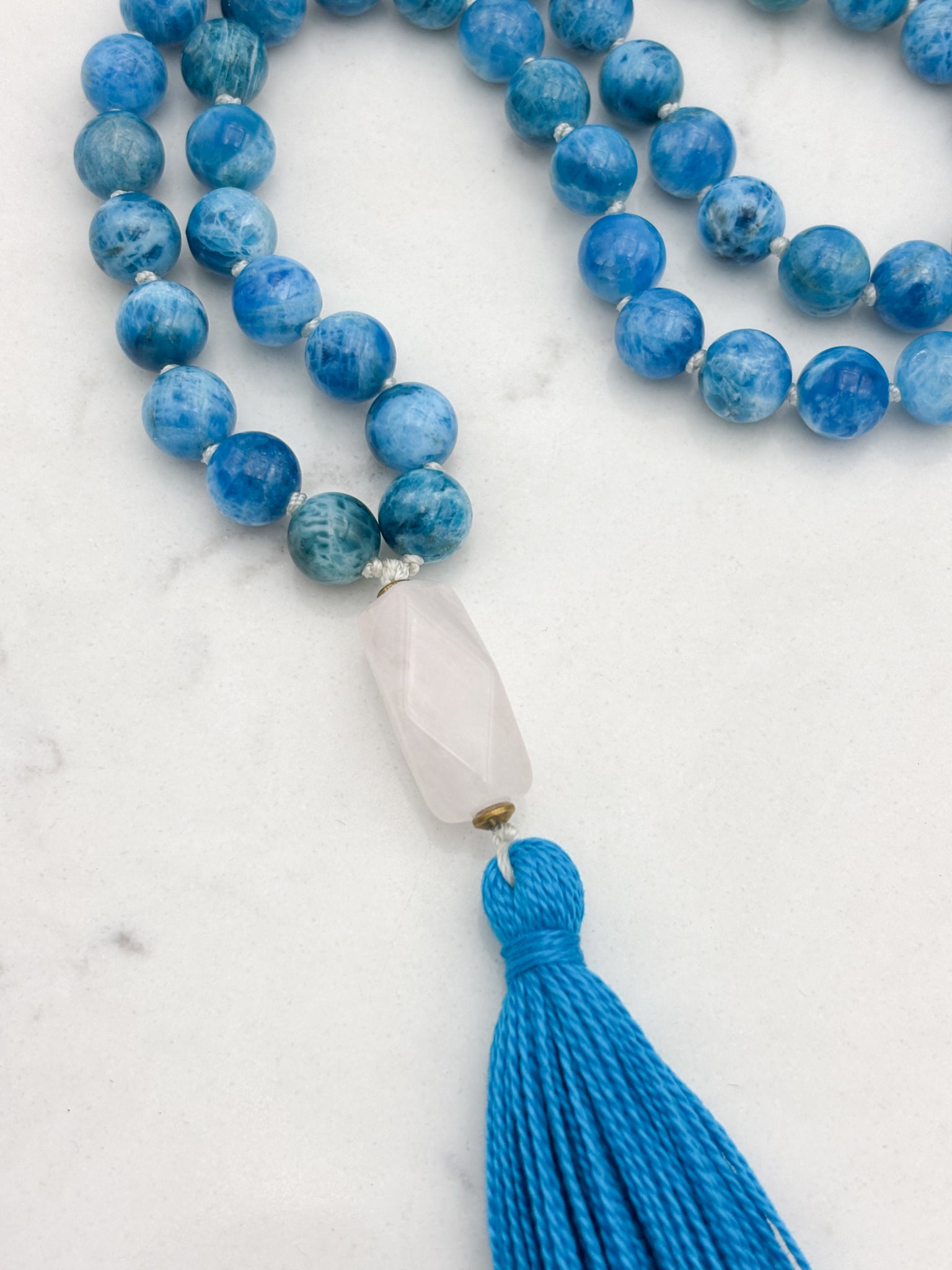 Blue Apatite Gemstone Mala