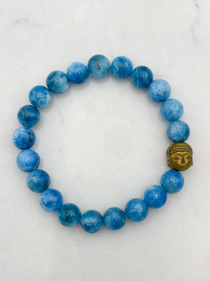 blue apatite gemstone bracelet | radiant malas | handmade in boulder, colorado