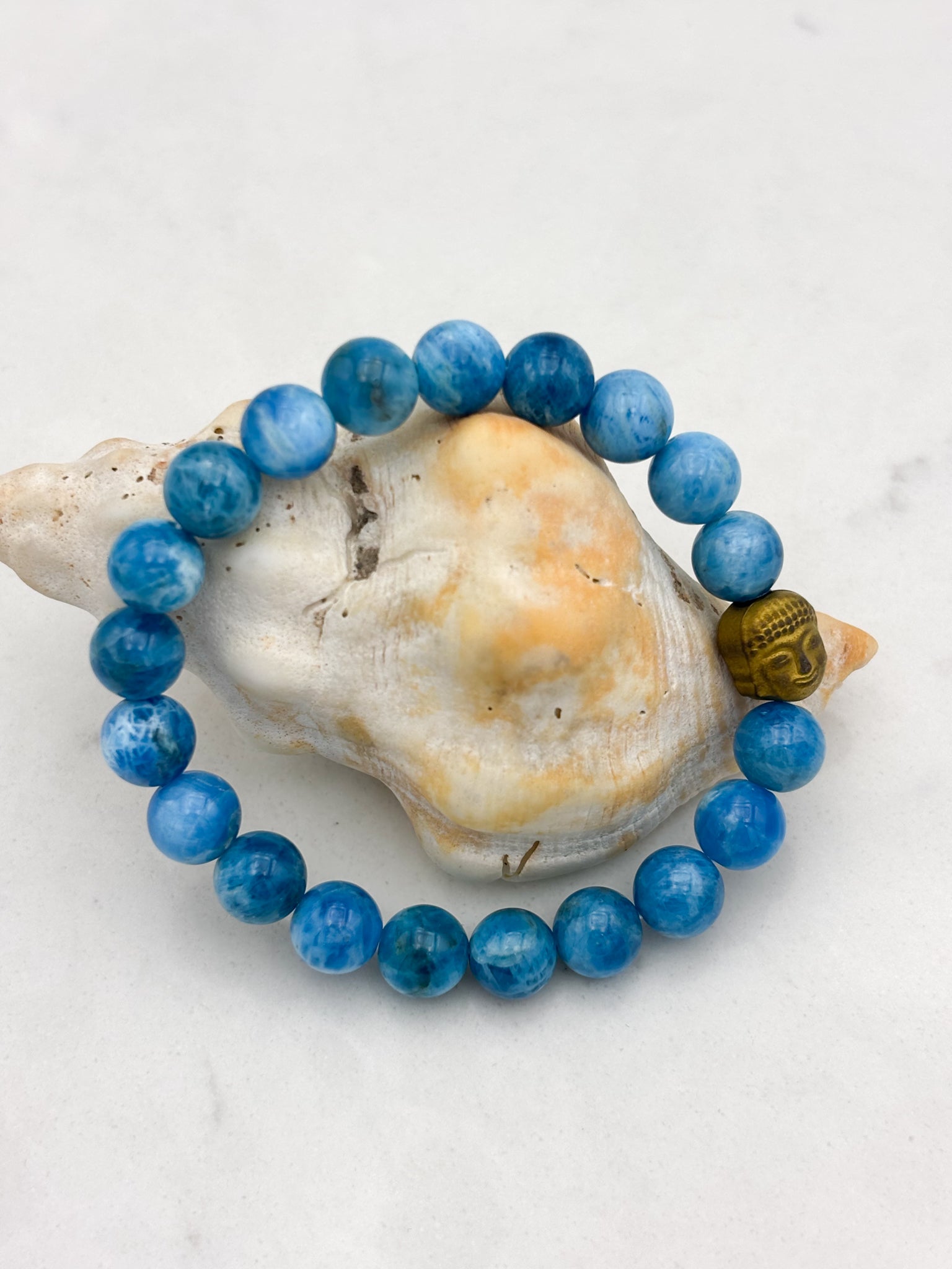 blue apatite gemstone bracelet | radiant malas | handmade in boulder, colorado
